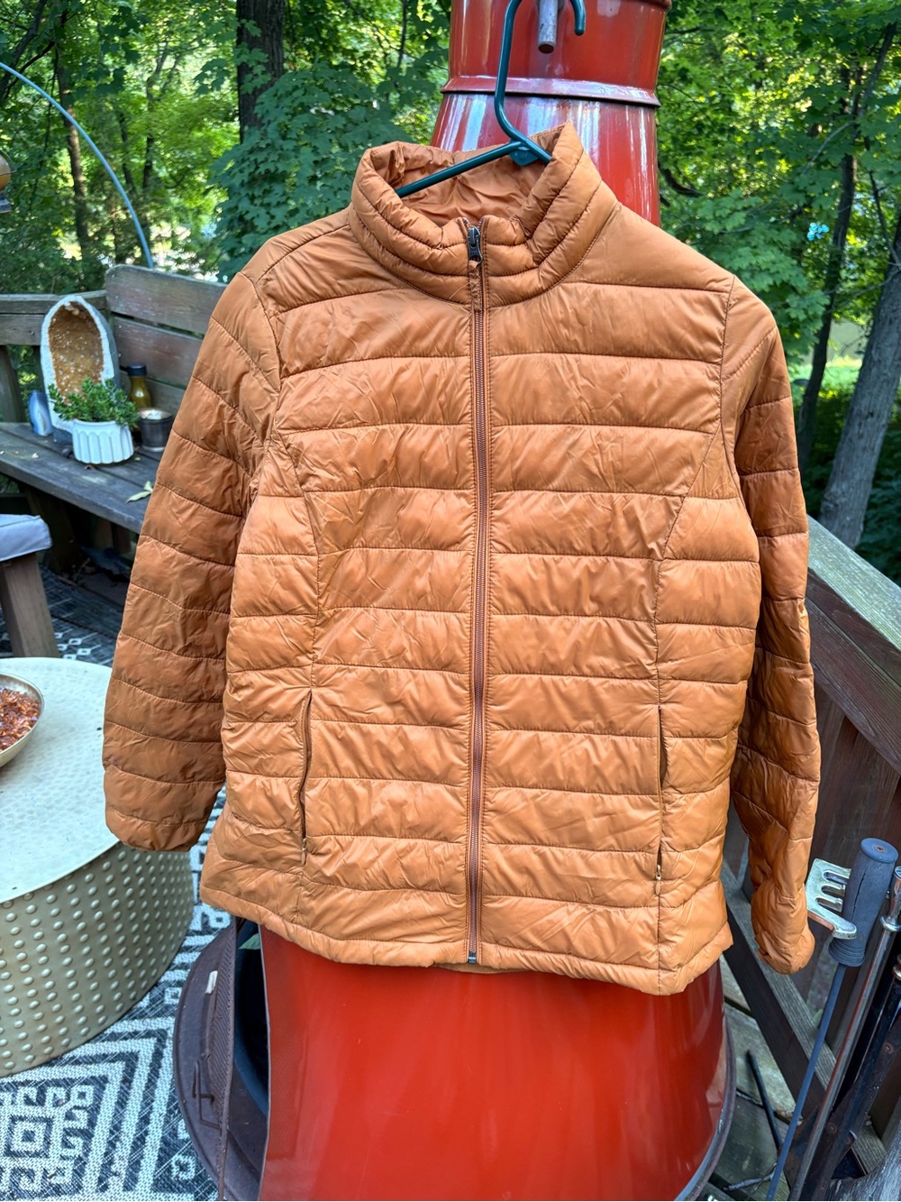 Amazon Women's Quilted Puffer Jacket - Rust